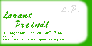 lorant preindl business card